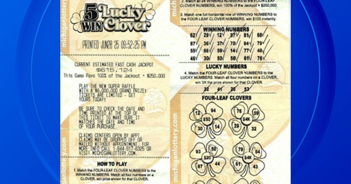 Michigan Lottery player takes jackpot prize in Lucky Clover game 